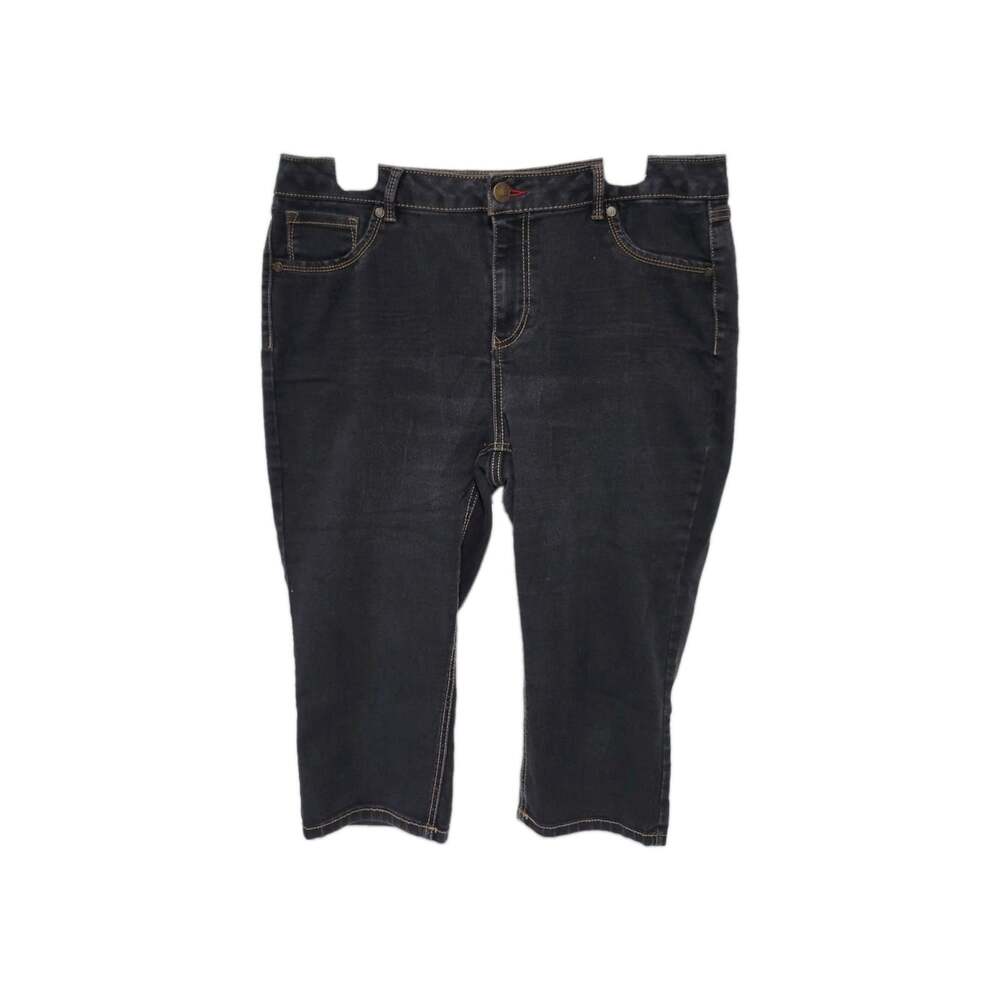 D Jeans Capri Jeans 16 Women's Black Stretch 19" Inseam 5 Pocket